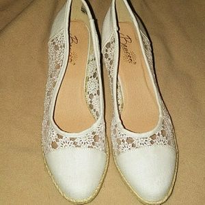 White lace wedge